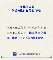 【人社日课】公休日、节假日计入年休假假期吗？(图1)